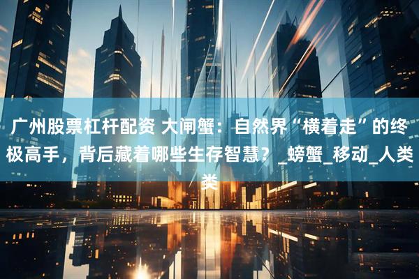 广州股票杠杆配资 大闸蟹：自然界“横着走”的终极高手，背后藏着哪些生存智慧？_螃蟹_移动_人类